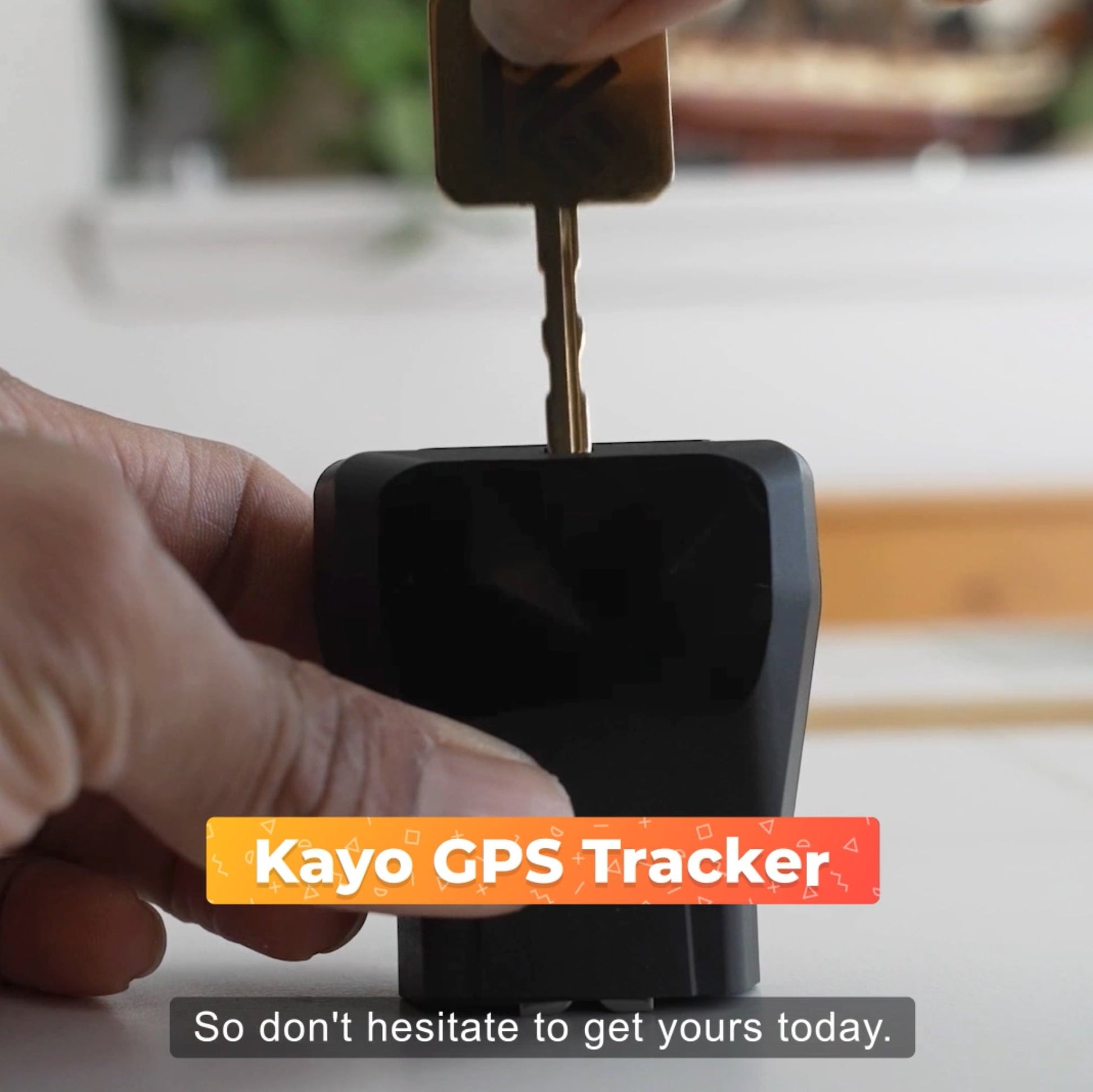 The Kayo GPS tracking device lock and key demo.
